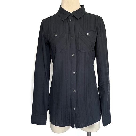 Nike 6.0 Black Snap Up Collared Long Sleeve Top Size Small - Picture 8 of 8